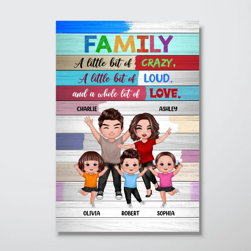 Family Whole Lot Of Love Colorful Plank Personalized Poster - Image 4