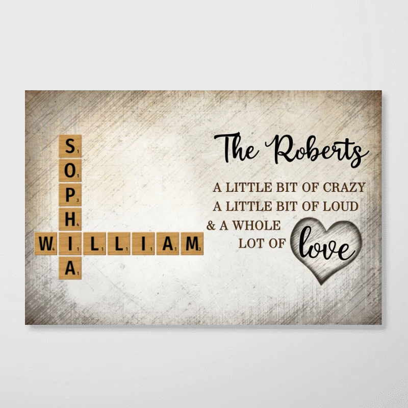 Family Whole Lot Of Love Crossword Puzzle Art - Captured In A Moment, Cherished For A Lifetime Personalized Poster - Image 12