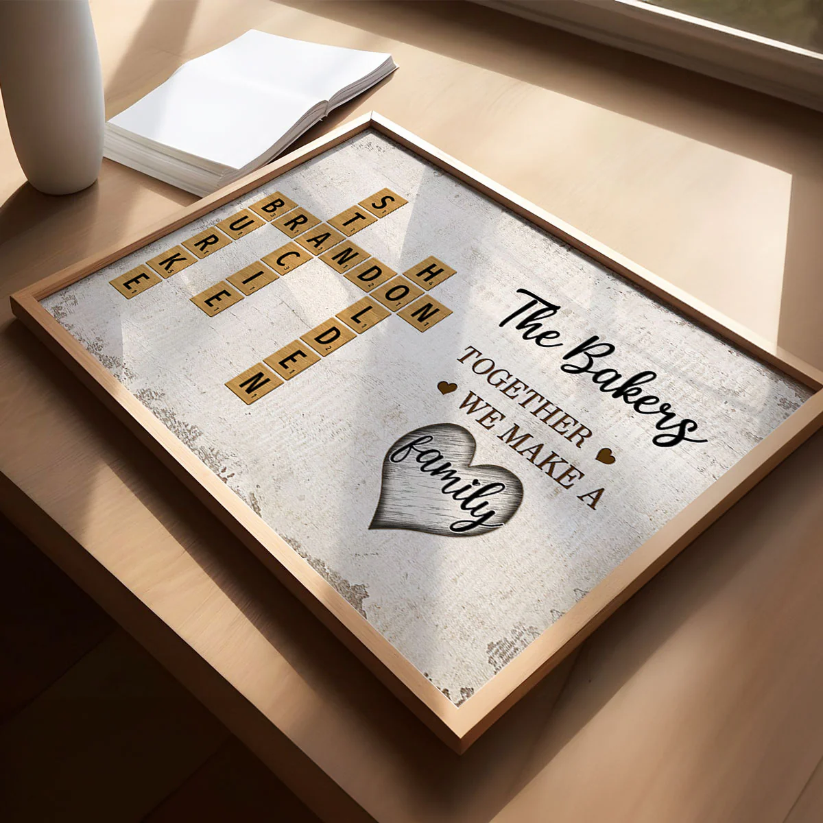 Family Whole Lot Of Love Crossword Puzzle Art - Captured In A Moment, Cherished For A Lifetime Personalized Poster - Image 9