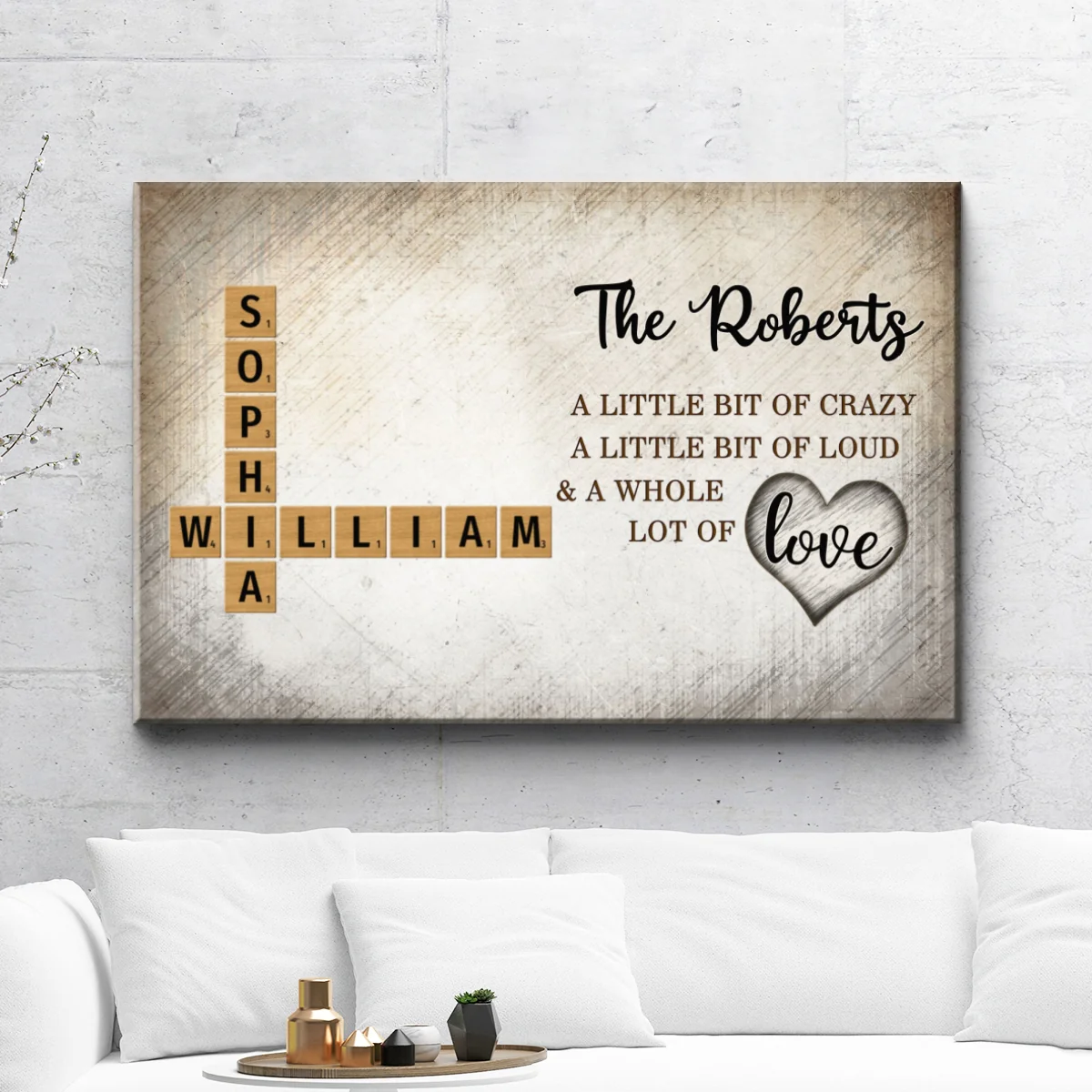 Family Whole Lot Of Love Crossword Puzzle Art - Captured In A Moment, Cherished For A Lifetime Personalized Canvas - Image 8