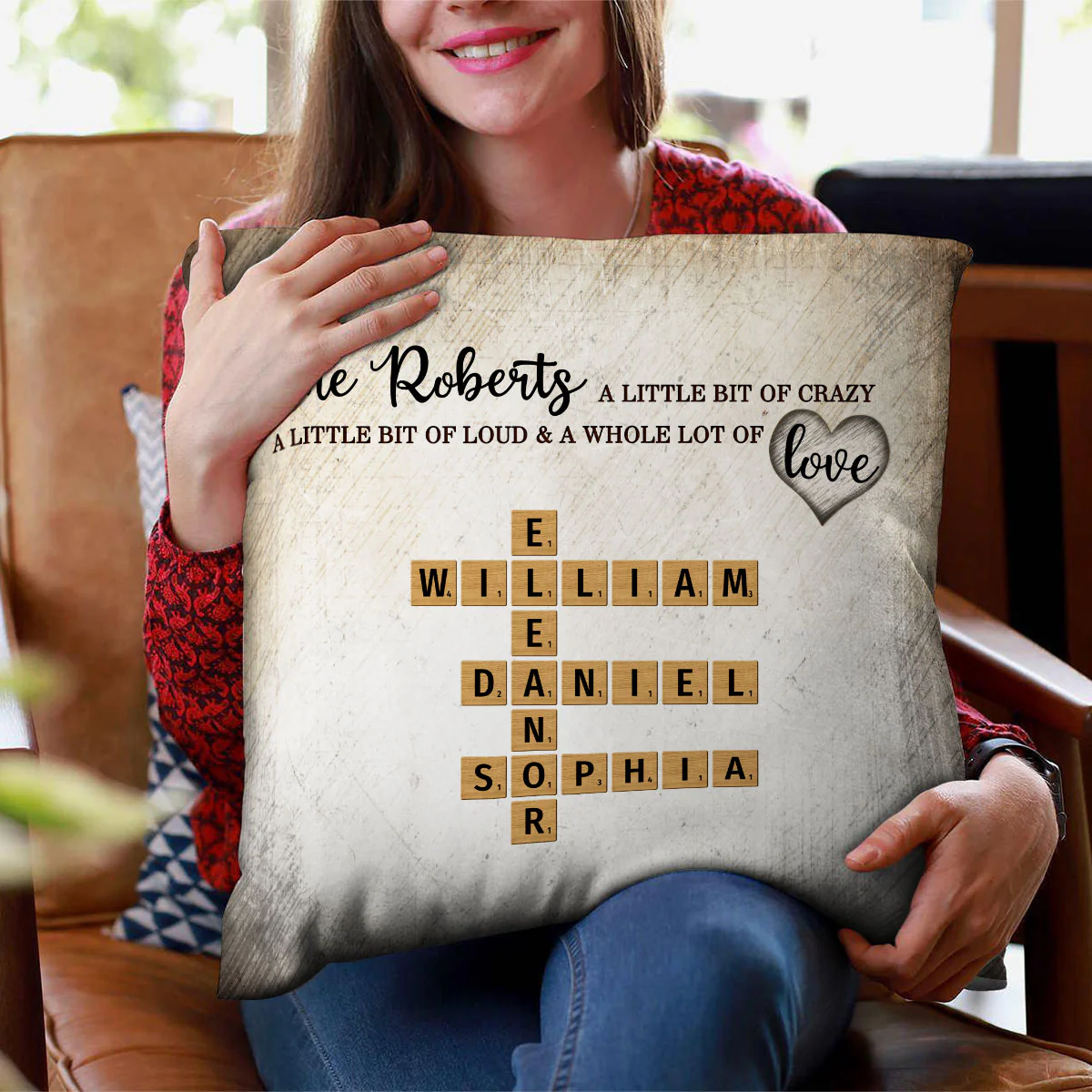 Family Whole Lot Of Love Crossword Puzzle Art - Captured In A Moment, Cherished For A Lifetime Personalized Pillow - Image 5