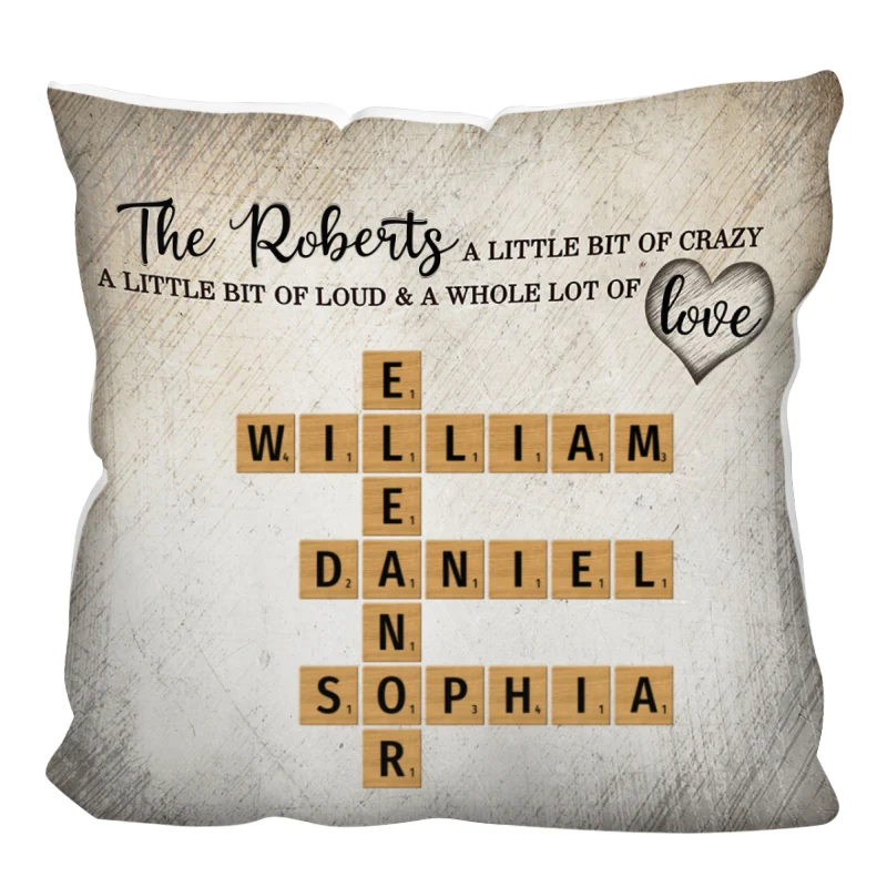 Family Whole Lot Of Love Crossword Puzzle Art - Captured In A Moment, Cherished For A Lifetime Personalized Pillow - Image 7
