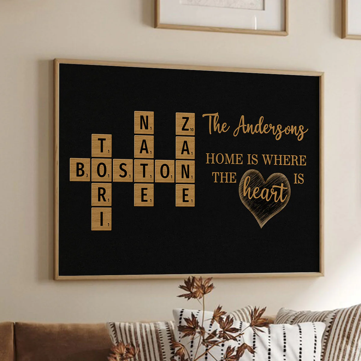Family Whole Lot Of Love Crossword Puzzle Art - Personalized Poster - Unique & Meaningful Gift For Family - Image 3