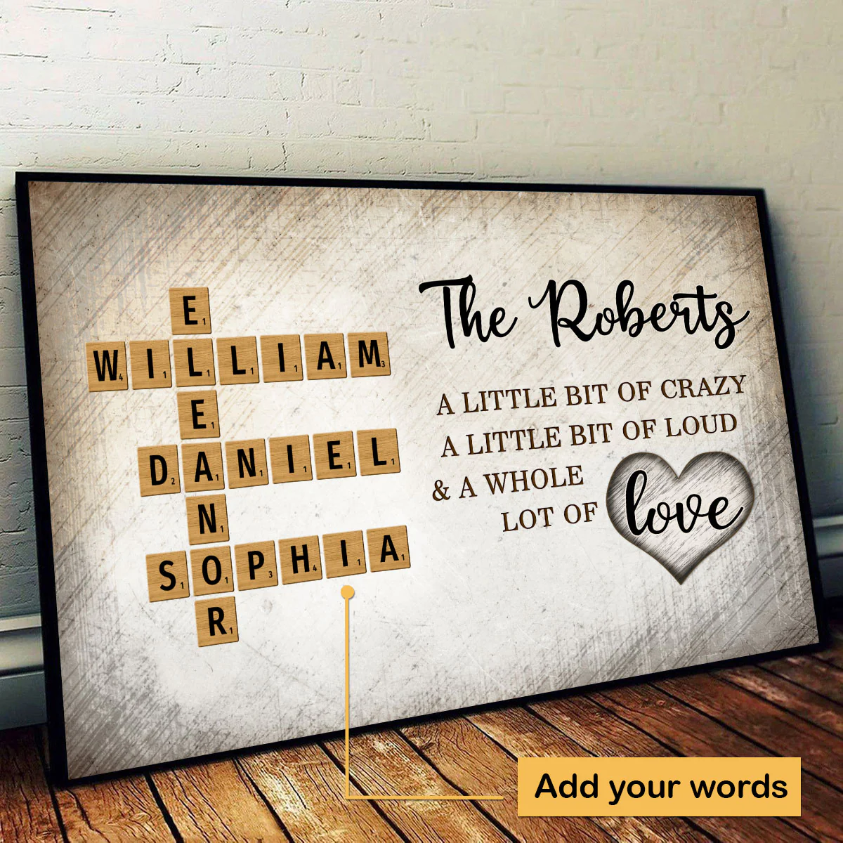 Family Whole Lot Of Love Crossword Puzzle Art - Personalized Poster - Unique & Meaningful Gift For Family - Image 4