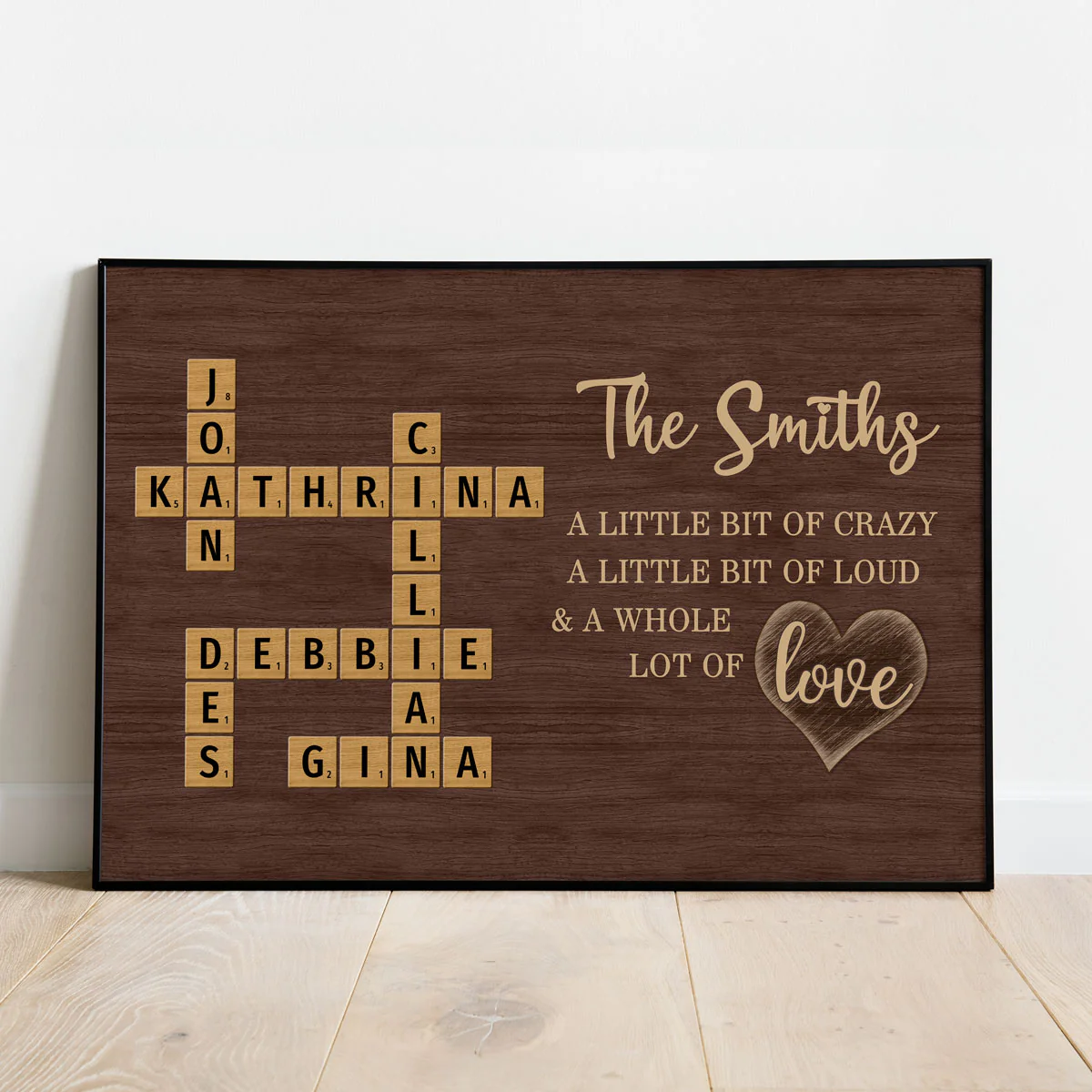 Family Whole Lot Of Love Crossword Puzzle Art - Personalized Poster - Unique & Meaningful Gift For Family - Image 5