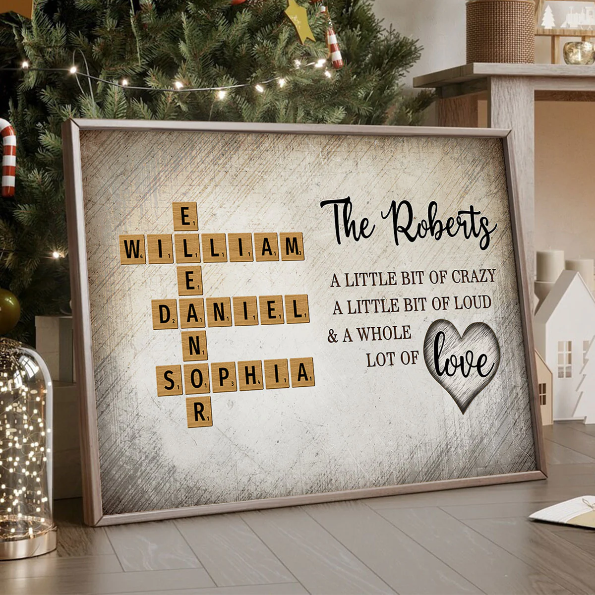 Family Whole Lot Of Love Crossword Puzzle Art - Personalized Poster - Unique & Meaningful Gift For Family - Image 7