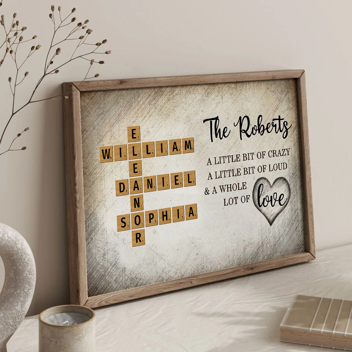 Family Whole Lot Of Love Crossword Puzzle Art - Personalized Poster - Unique & Meaningful Gift For Family - Image 8