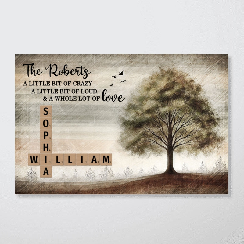 Family Whole Lot Of Love Family Tree Crossword Puzzle Art Personalized Poster, Gift For Husband, Wife, Dad, Mom - Image 12
