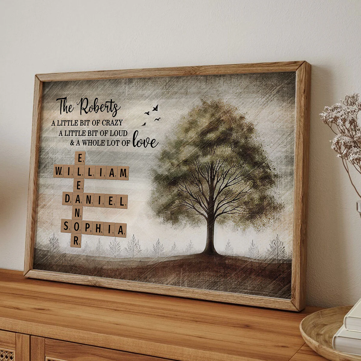 Family Whole Lot Of Love Family Tree Crossword Puzzle Art Personalized Poster, Gift For Husband, Wife, Dad, Mom - Image 3
