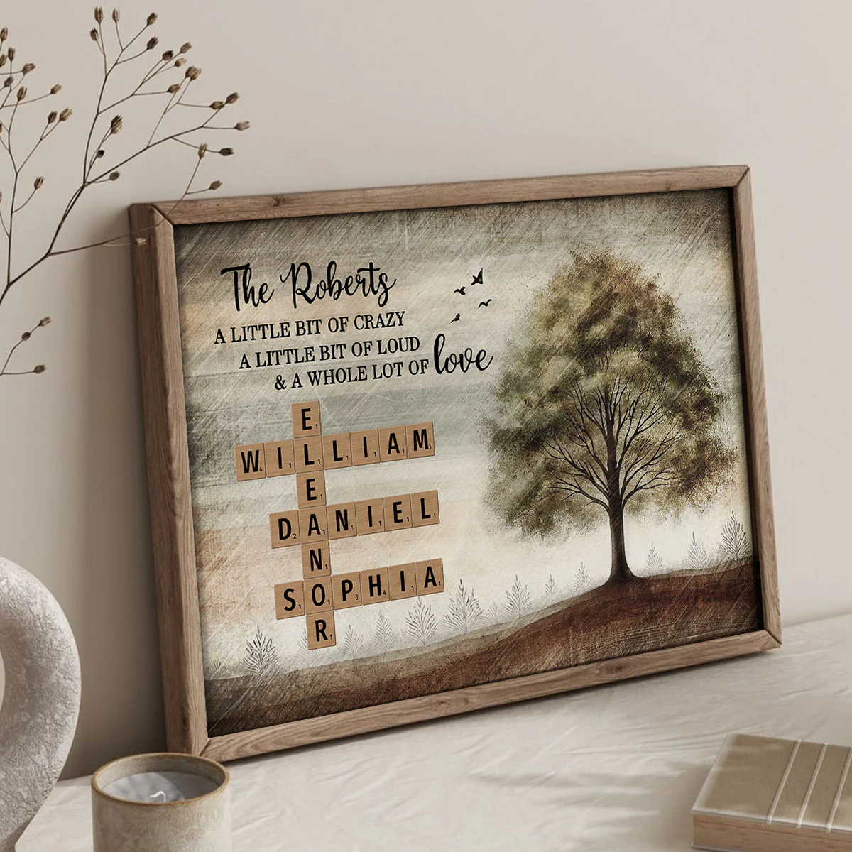 Family Whole Lot Of Love Family Tree Crossword Puzzle Art Personalized Poster, Gift For Husband, Wife, Dad, Mom - Image 4