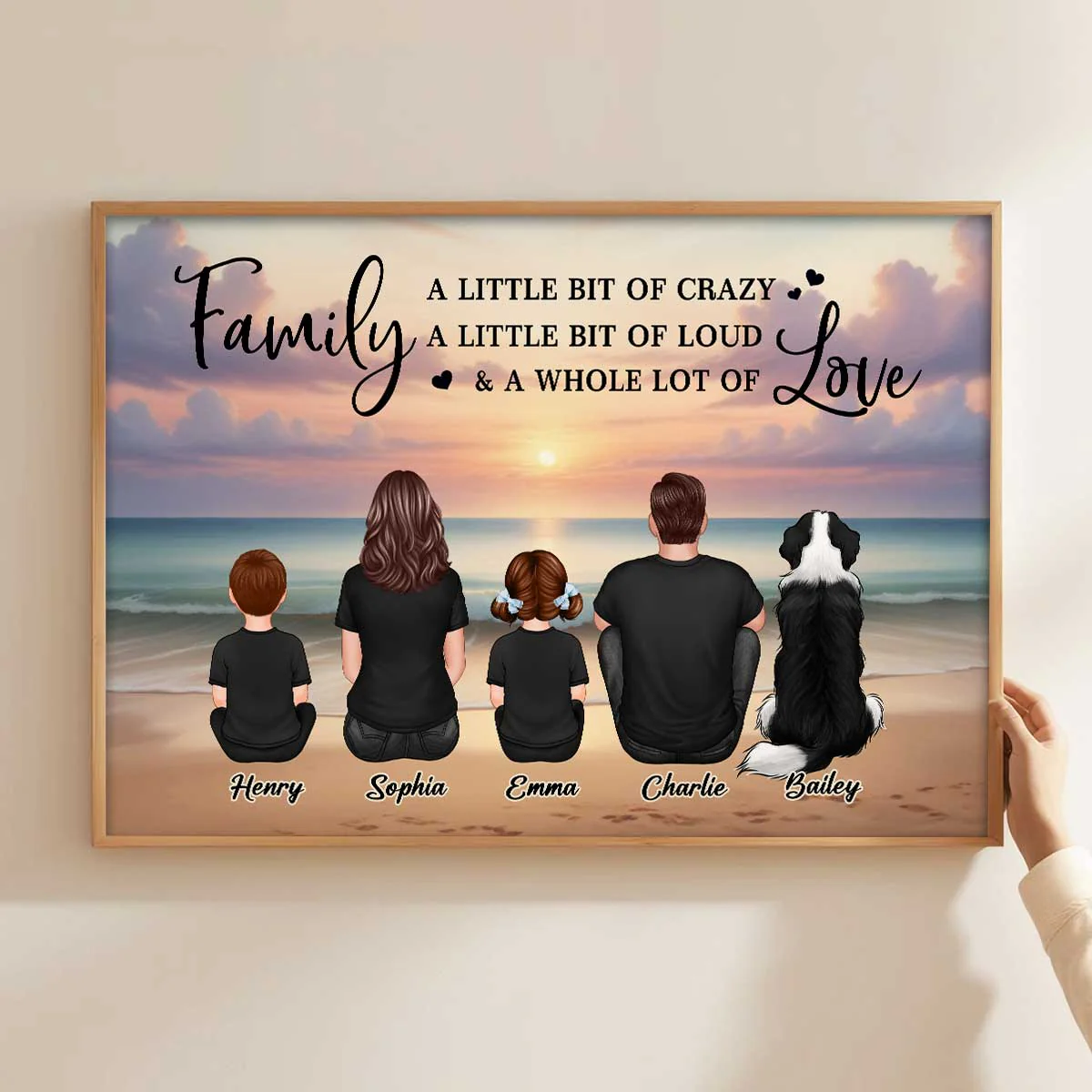 Family Whole Lot Of Love Realistic Beach Landscape – Treasured Forever Personalized Poster - Image 4