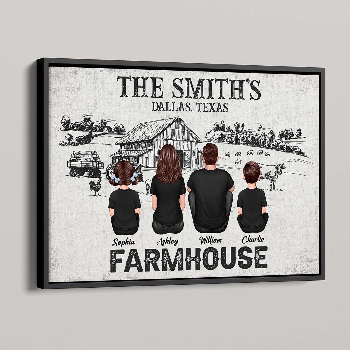 Farmhouse Sitting Couple Personalized Poster - Decor For Home, Living Room, Office, Entryway - Image 4