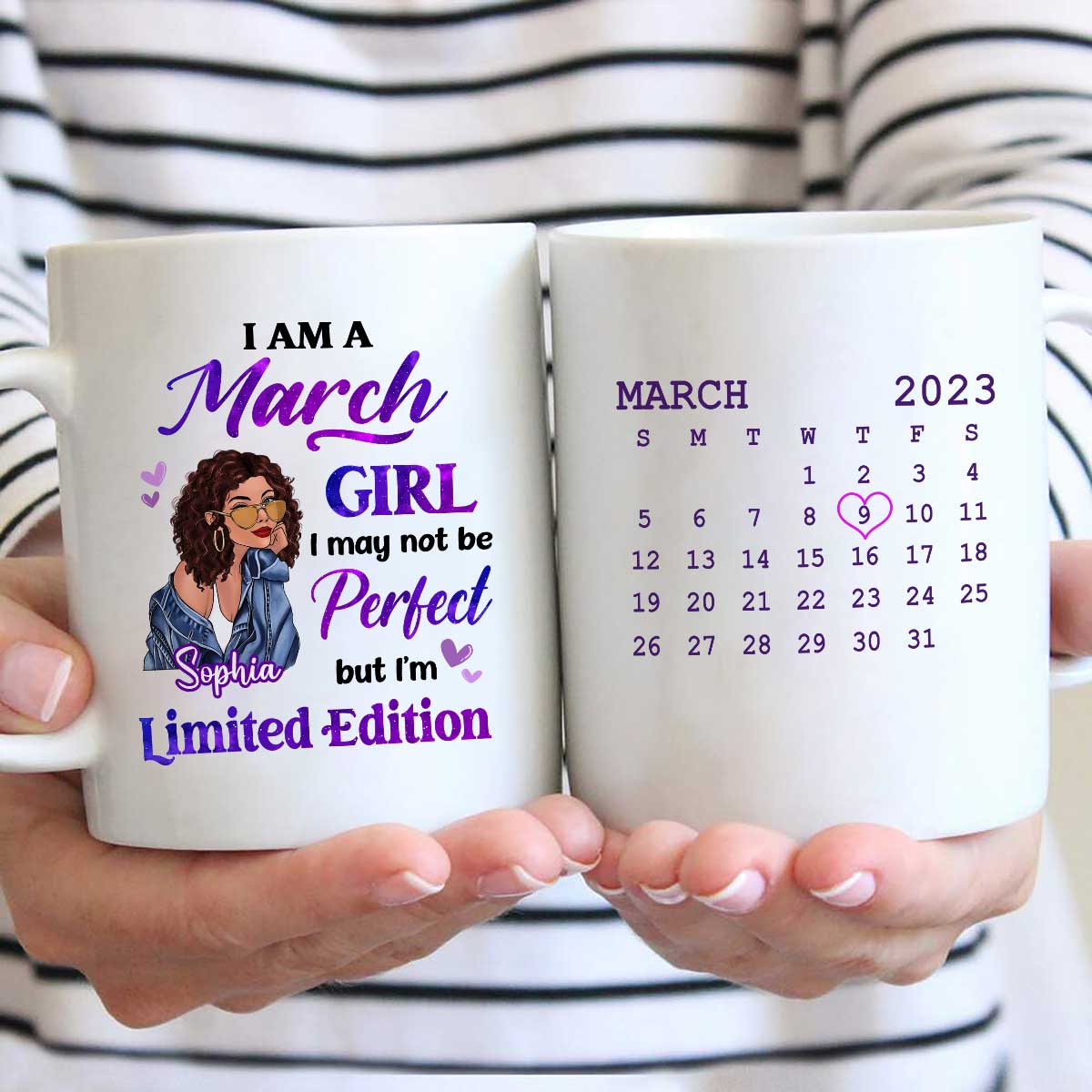 Fashion Girl Limited Edition Birthday Gift Calendar Date Personalized Mug - Image 2