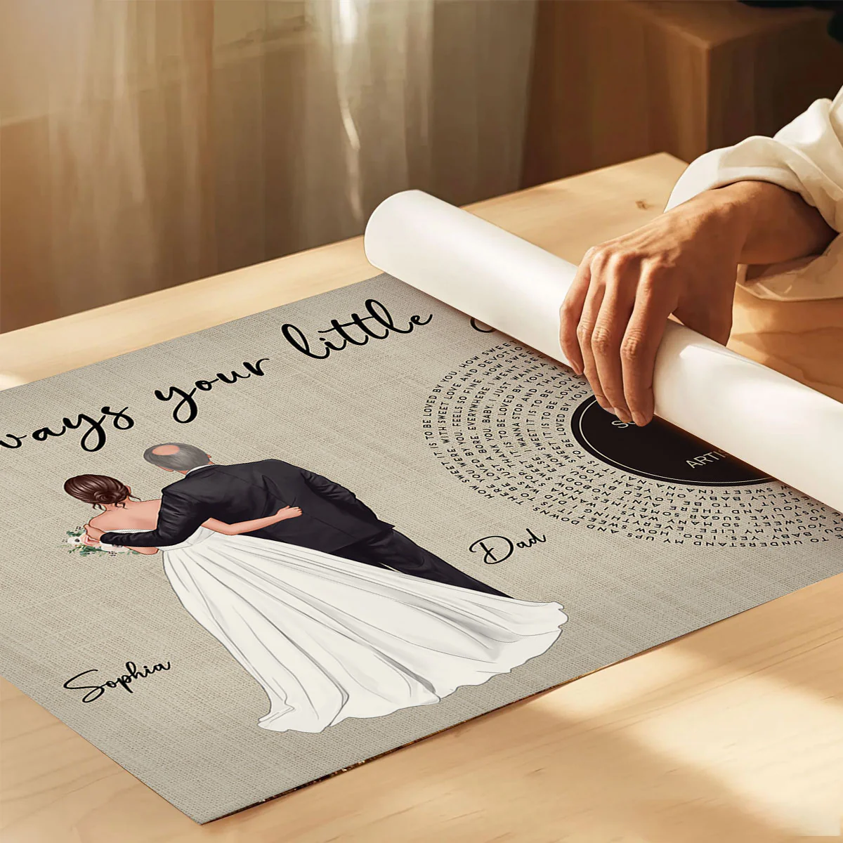 Father Daughter Dance Custom Vinyl Record Song Lyrics Personalized Poster, Gift For Father Of The Bride - Image 7