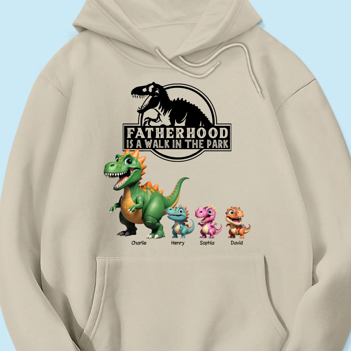Fatherhood Is A Walk In The Park Custom Cartoon Dinosaurs - Personalized Shirt - Father's Day Gift For Husband, Dad - Image 24