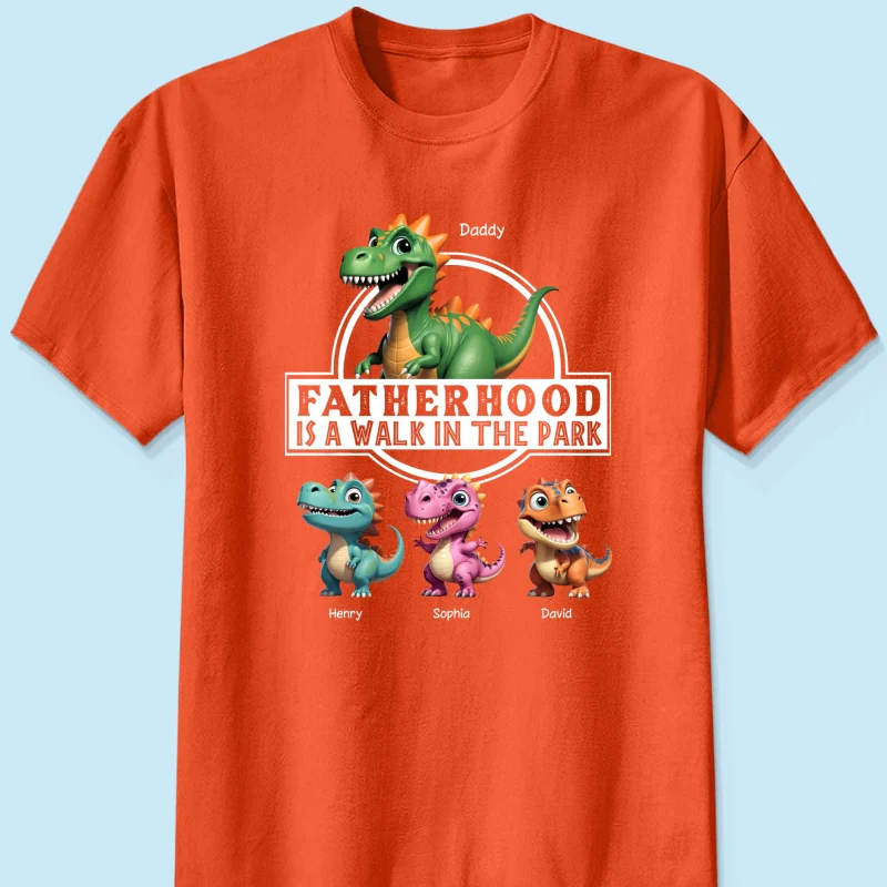 Fatherhood Is A Walk In The Park Dinosaurs Dad & Kids - Personalized Shirt - Father's Day Gift For Husband, Dad - Image 18