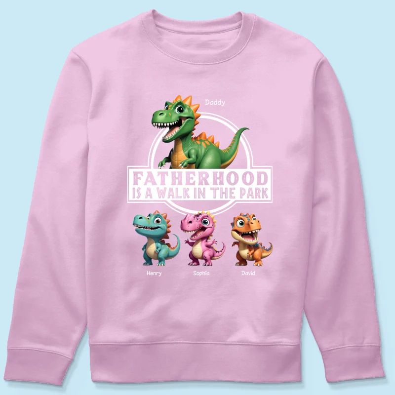 Fatherhood Is A Walk In The Park Dinosaurs Dad & Kids - Personalized Shirt - Father's Day Gift For Husband, Dad - Image 37