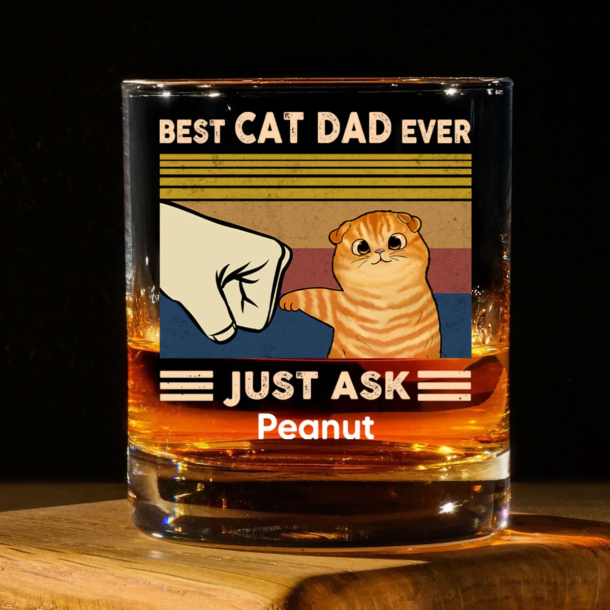 Father’s Day 2025 Gift for Cat Dads - Custom Cat Fist Bump Personalized Wine Glass - Image 7