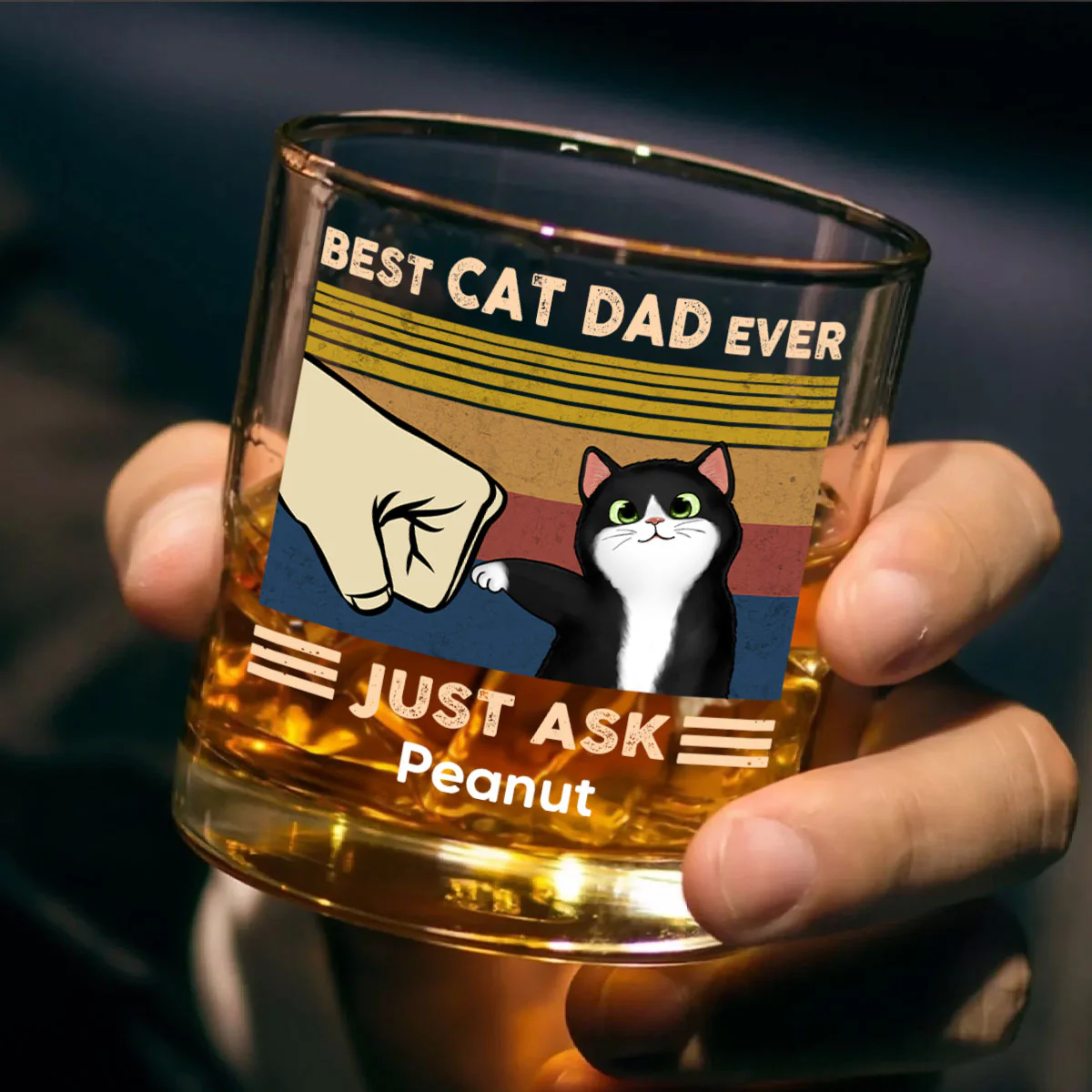 Father’s Day 2025 Gift for Cat Dads - Custom Cat Fist Bump Personalized Wine Glass - Image 8