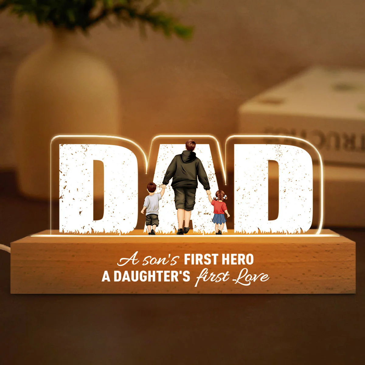 Father's Day Glow - Custom LED Night Light for Dad, A Son's Hero, A Daughter's Love - Image 10
