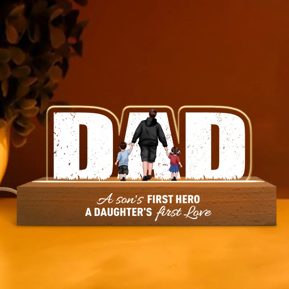 Father's Day Glow - Custom LED Night Light for Dad, A Son's Hero, A Daughter's Love - Image 11