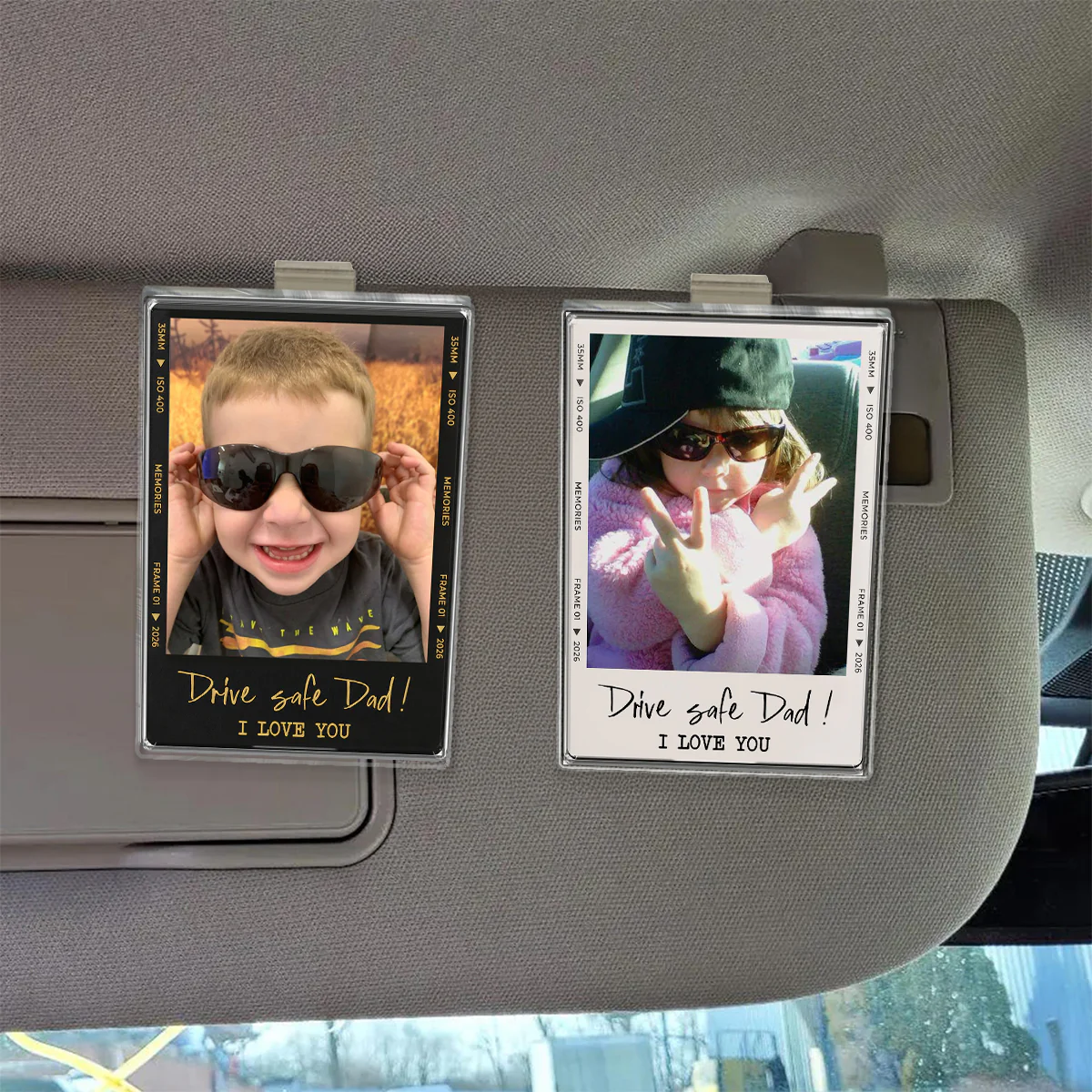 Father's Day Photo - Personalized Car Visor Clip - Gift for Dad, Husband - Image 4
