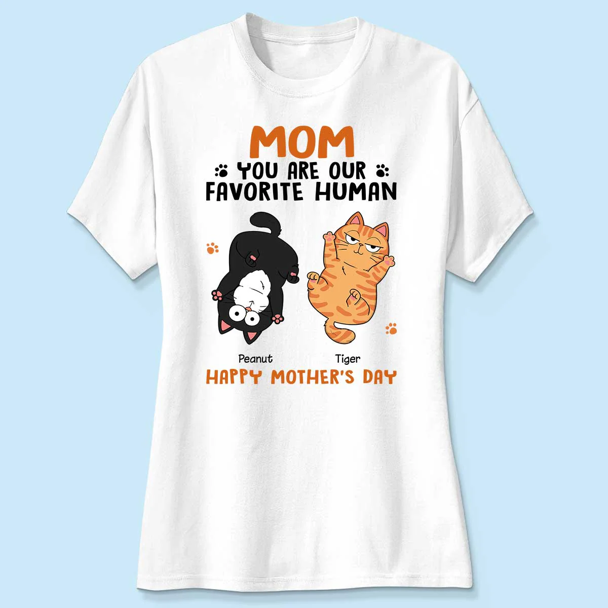 Favorite Human Gift For Cat Mom, Personalized Shirt - Image 4