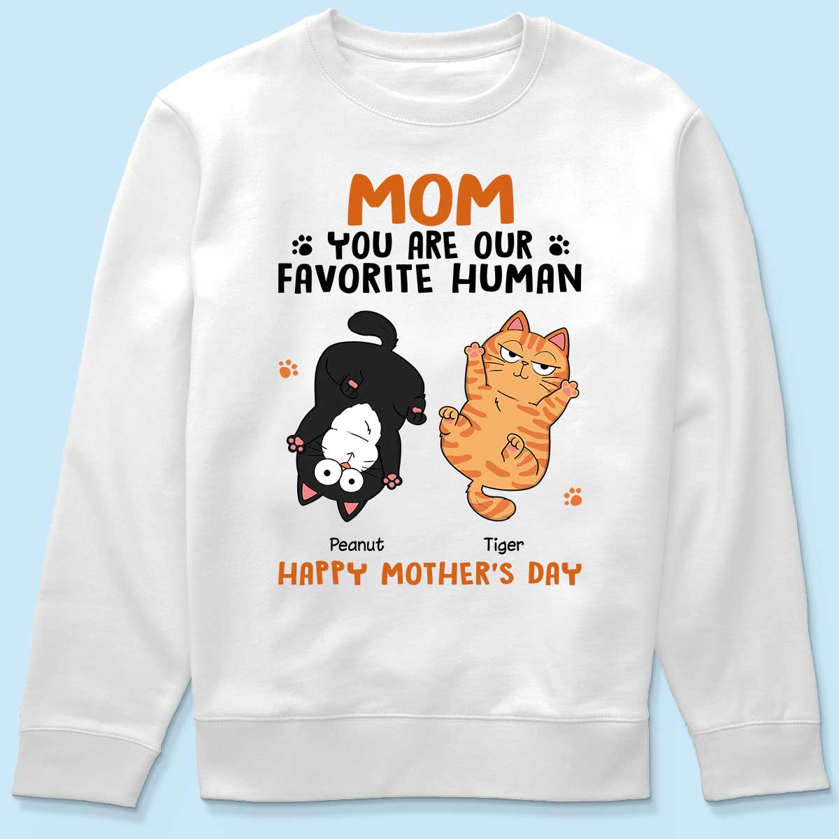 Favorite Human Gift For Cat Mom, Personalized Shirt - Image 6