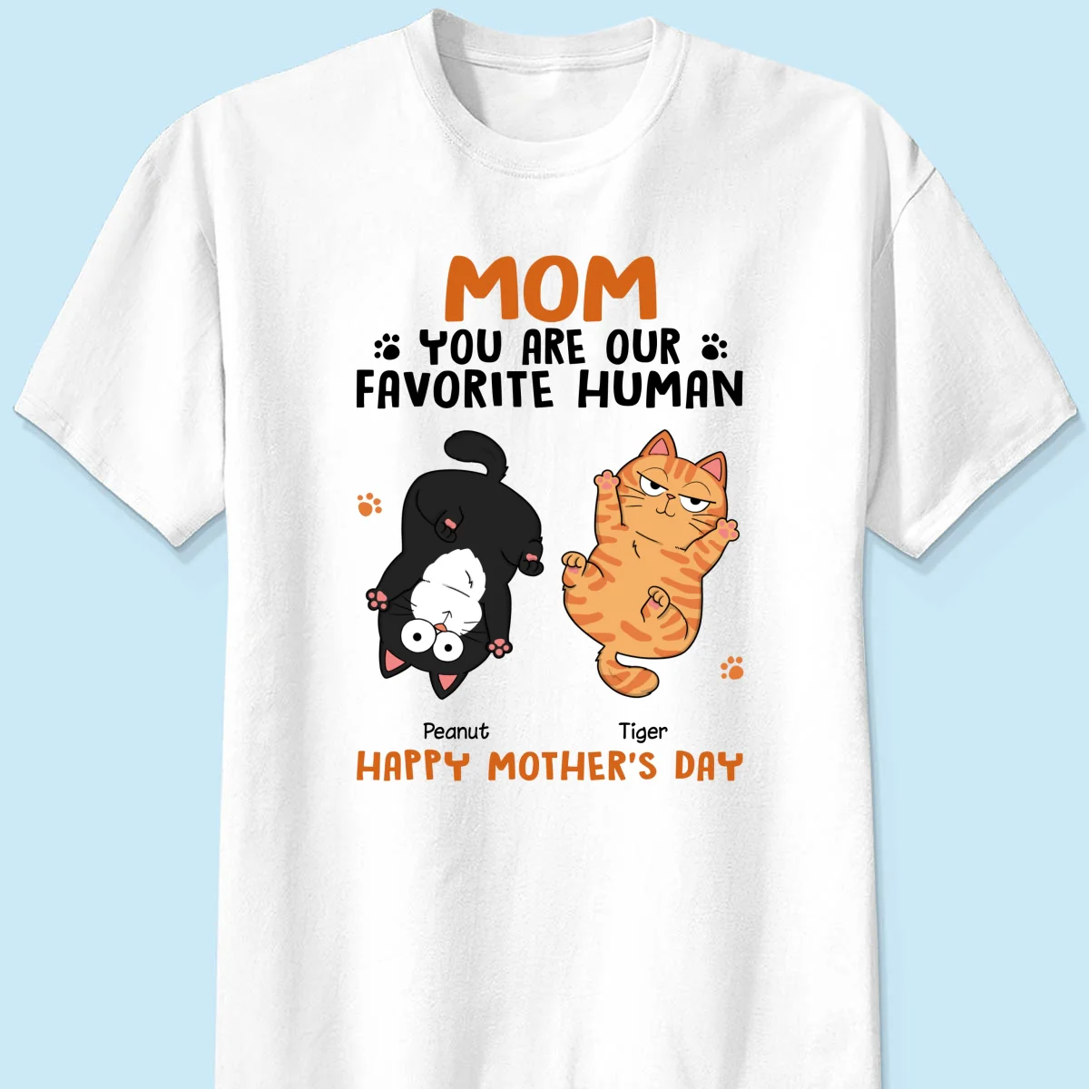 Favorite Human Gift For Cat Mom, Personalized Shirt - Image 7