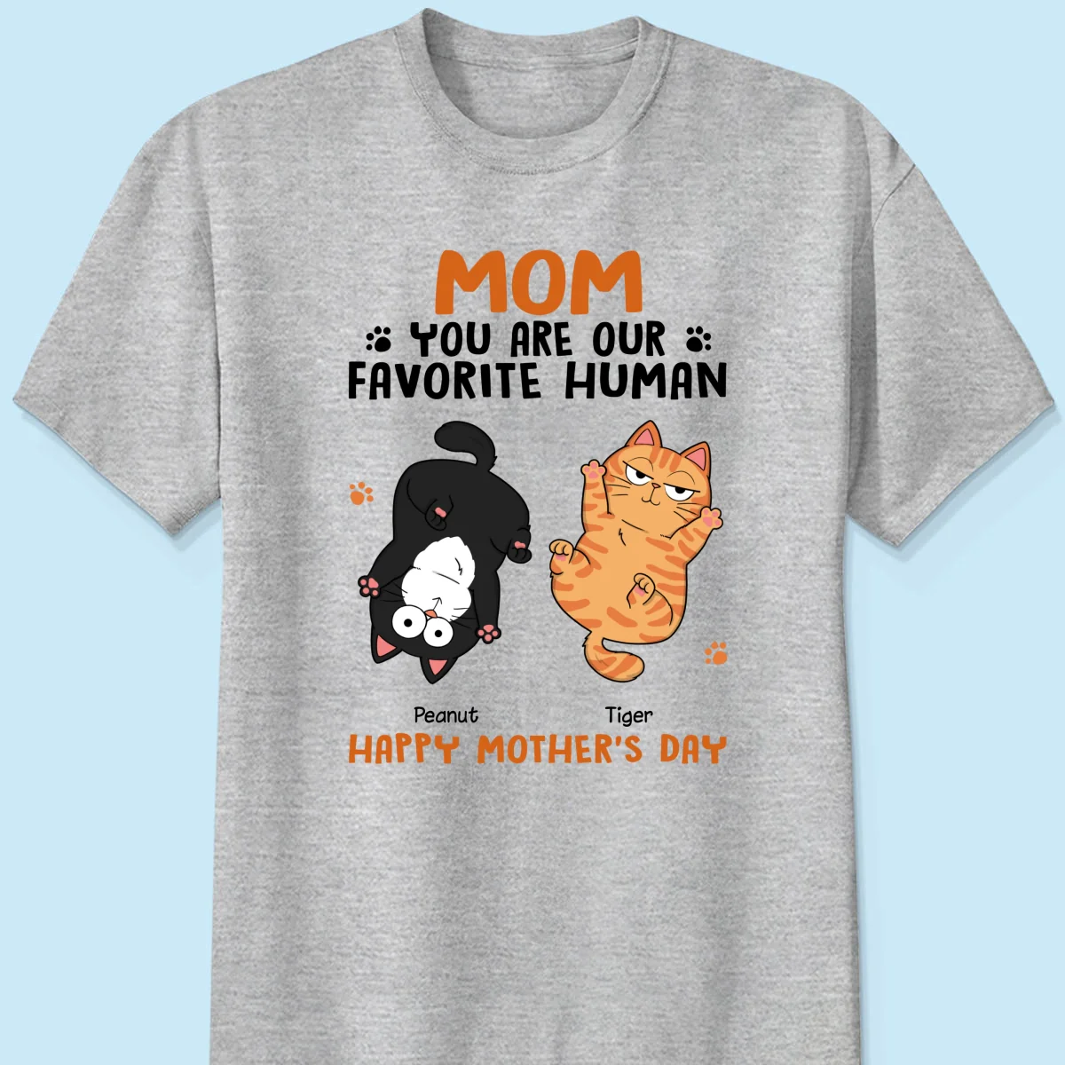Favorite Human Gift For Cat Mom, Personalized Shirt - Image 8