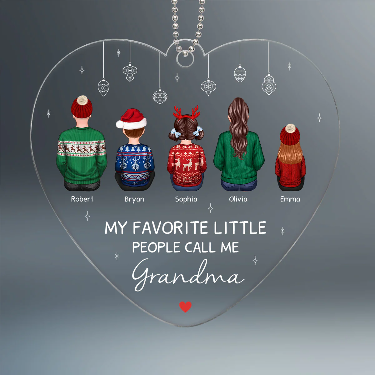 Favorite Little People Call Me Grandma Mom Personalized Acrylic Ornament - Image 2