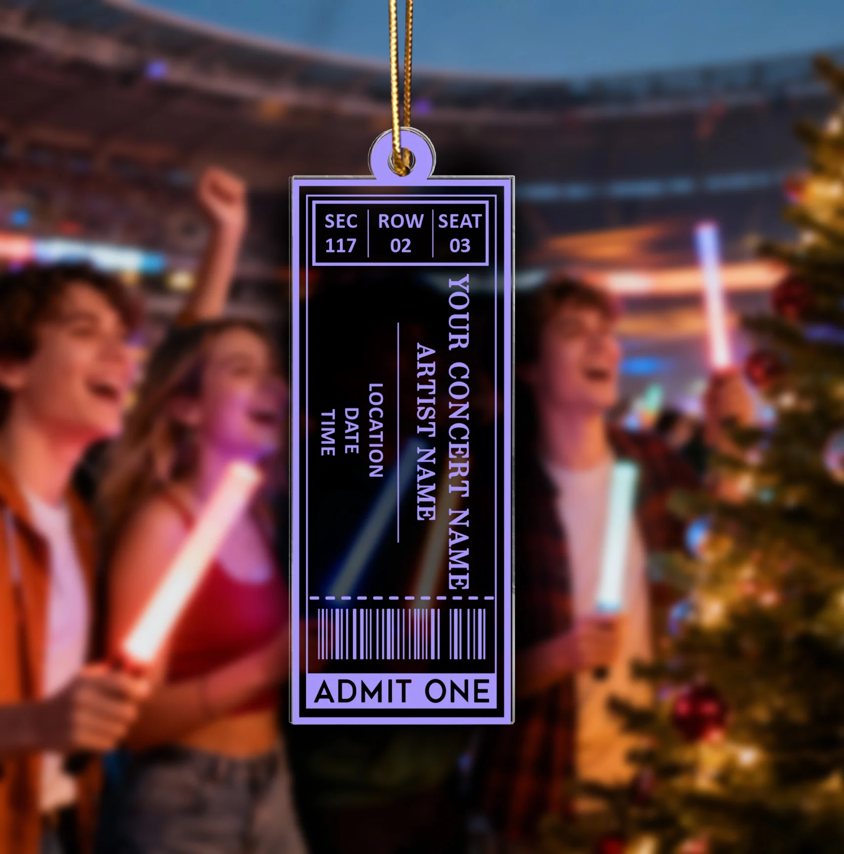 Favorite Music Concert Ticket - Personalized Acrylic Ornament - Christmas Gift For Music Lovers, Concert-Goers, Matching Ornaments For Friends, Family, Couple - Image 13