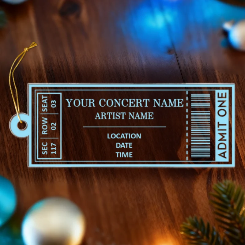Favorite Music Concert Ticket - Personalized Acrylic Ornament - Christmas Gift For Music Lovers, Concert-Goers, Matching Ornaments For Friends, Family, Couple - Image 15