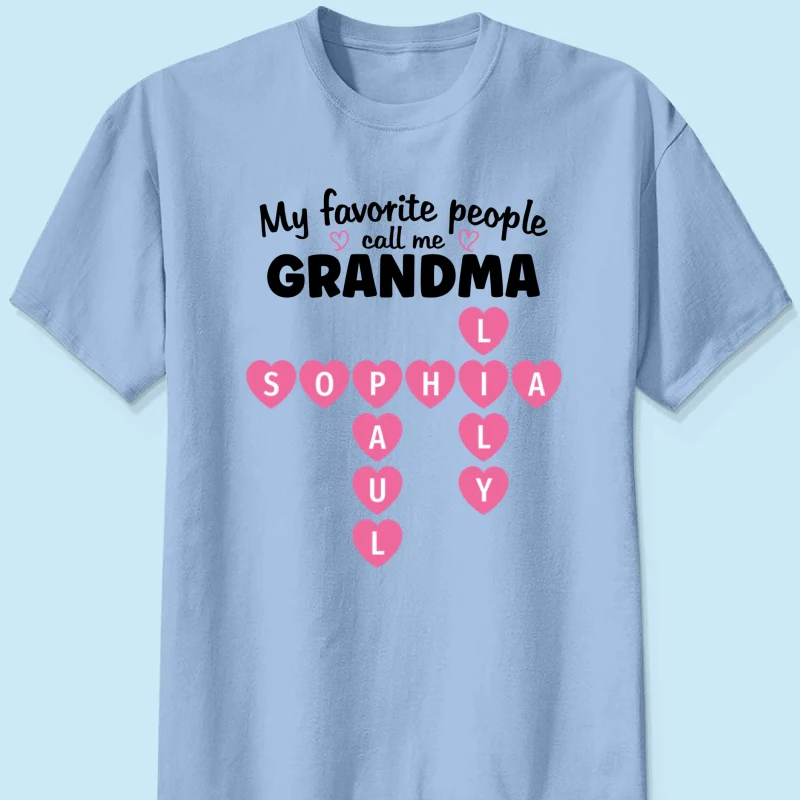 Favorite People Call Me Grandma Crossword Puzzle Art - Personalized Shirt - Mother's Day Gift For Grandma - Image 15