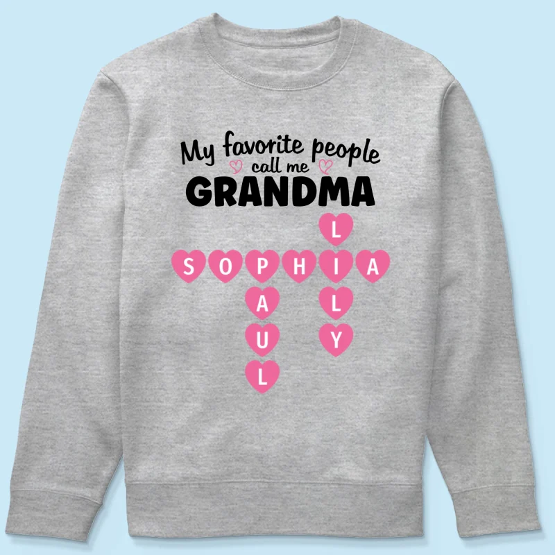 Favorite People Call Me Grandma Crossword Puzzle Art - Personalized Shirt - Mother's Day Gift For Grandma - Image 21