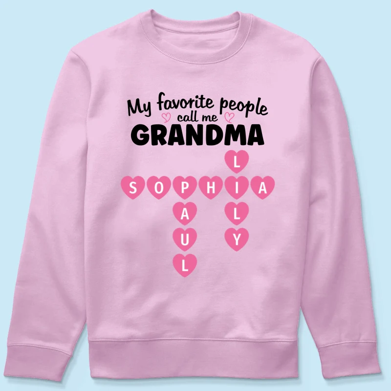 Favorite People Call Me Grandma Crossword Puzzle Art - Personalized Shirt - Mother's Day Gift For Grandma - Image 22
