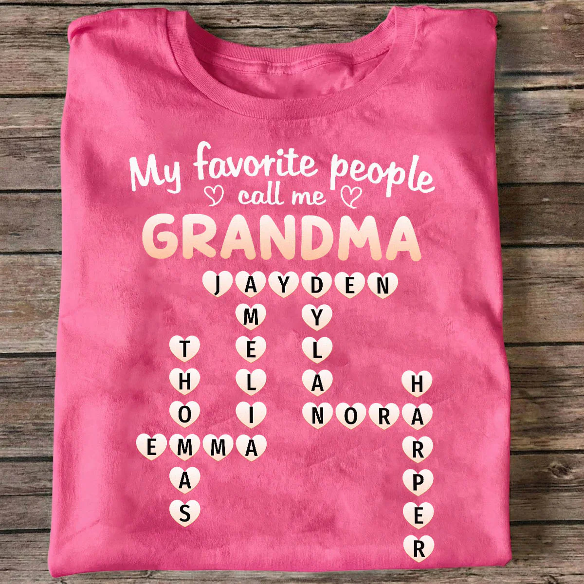 Favorite People Call Me Grandma Crossword Puzzle - Personalized Shirt - Mother's Day Gift For Grandma