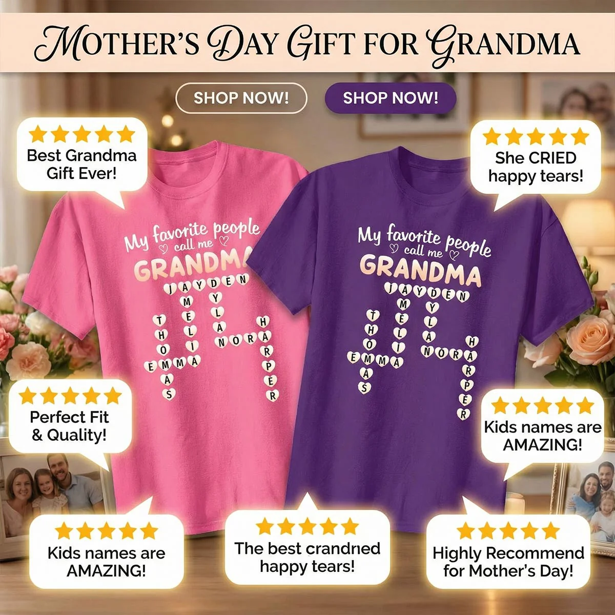 Favorite People Call Me Grandma Crossword Puzzle - Personalized Shirt - Mother's Day Gift For Grandma - Image 10