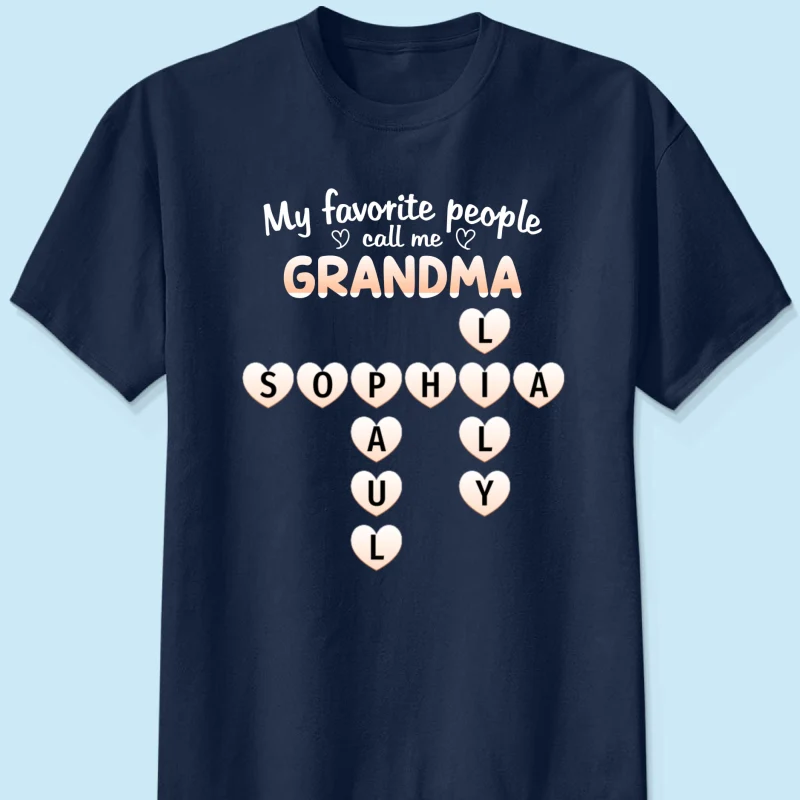 Favorite People Call Me Grandma Crossword Puzzle - Personalized Shirt - Mother's Day Gift For Grandma - Image 14