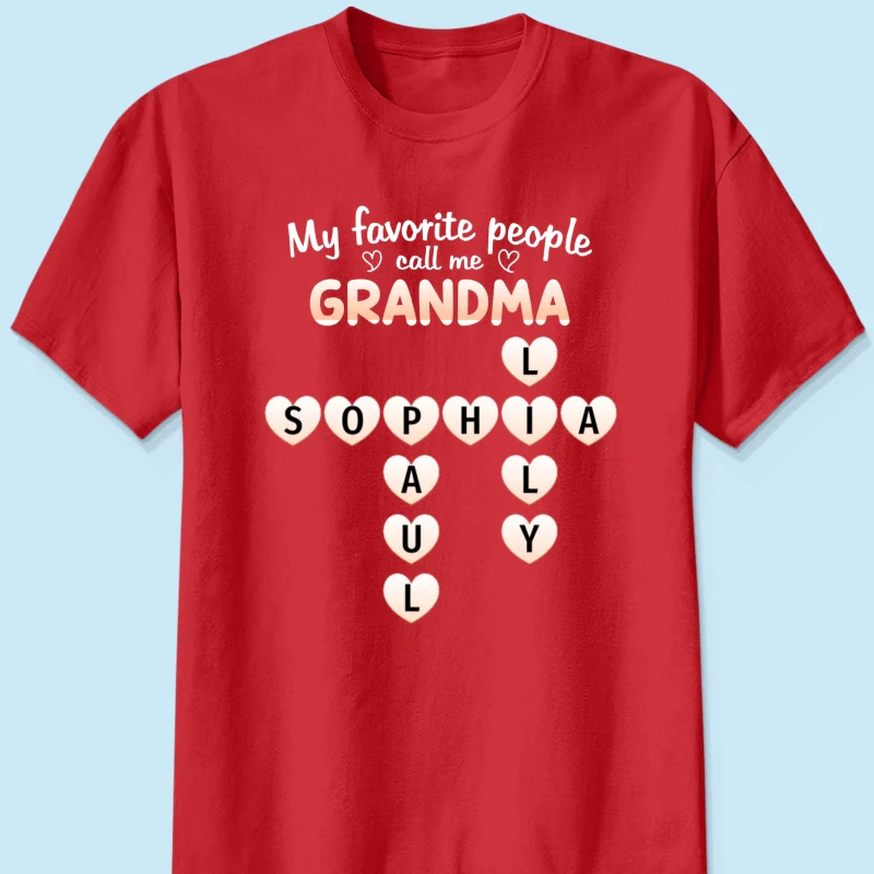 Favorite People Call Me Grandma Crossword Puzzle - Personalized Shirt - Mother's Day Gift For Grandma - Image 16