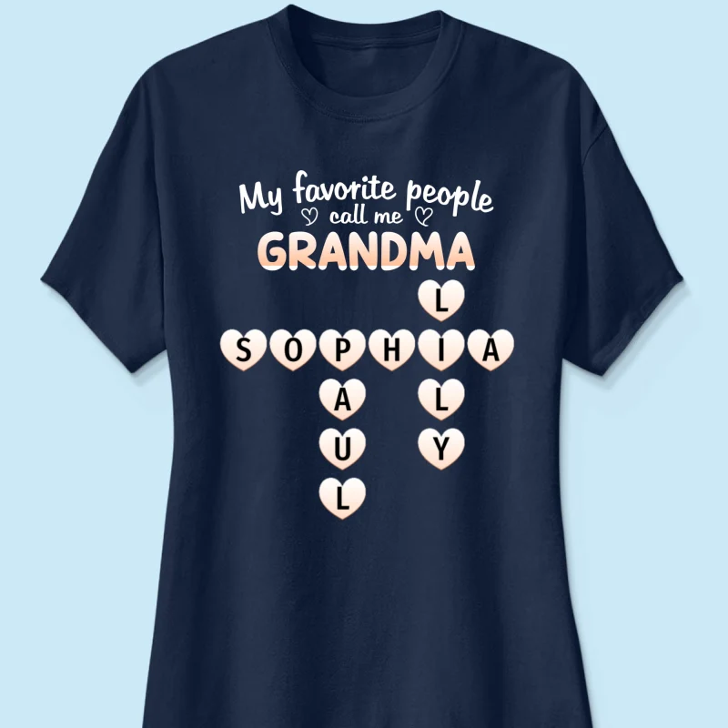 Favorite People Call Me Grandma Crossword Puzzle - Personalized Shirt - Mother's Day Gift For Grandma - Image 19