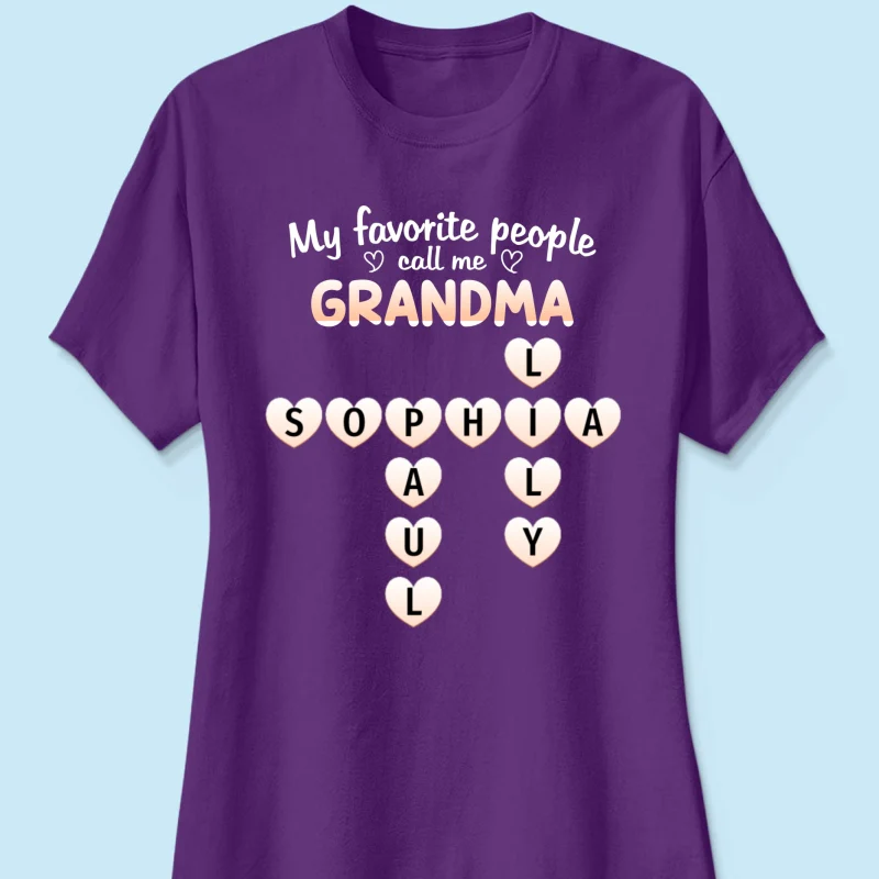 Favorite People Call Me Grandma Crossword Puzzle - Personalized Shirt - Mother's Day Gift For Grandma - Image 20