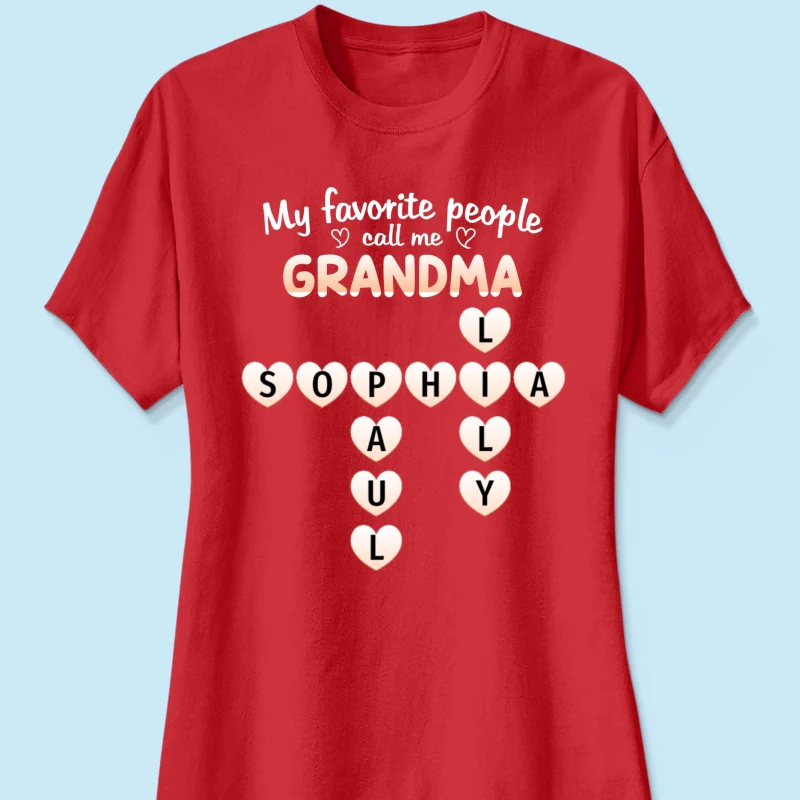 Favorite People Call Me Grandma Crossword Puzzle - Personalized Shirt - Mother's Day Gift For Grandma - Image 21