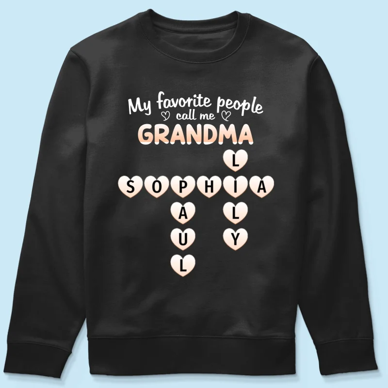 Favorite People Call Me Grandma Crossword Puzzle - Personalized Shirt - Mother's Day Gift For Grandma - Image 22