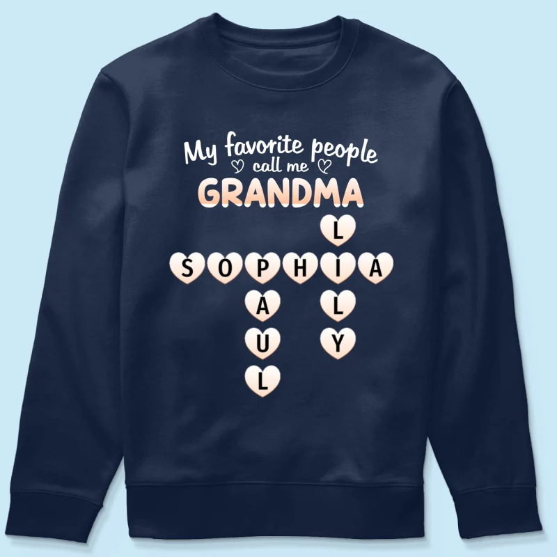 Favorite People Call Me Grandma Crossword Puzzle - Personalized Shirt - Mother's Day Gift For Grandma - Image 23