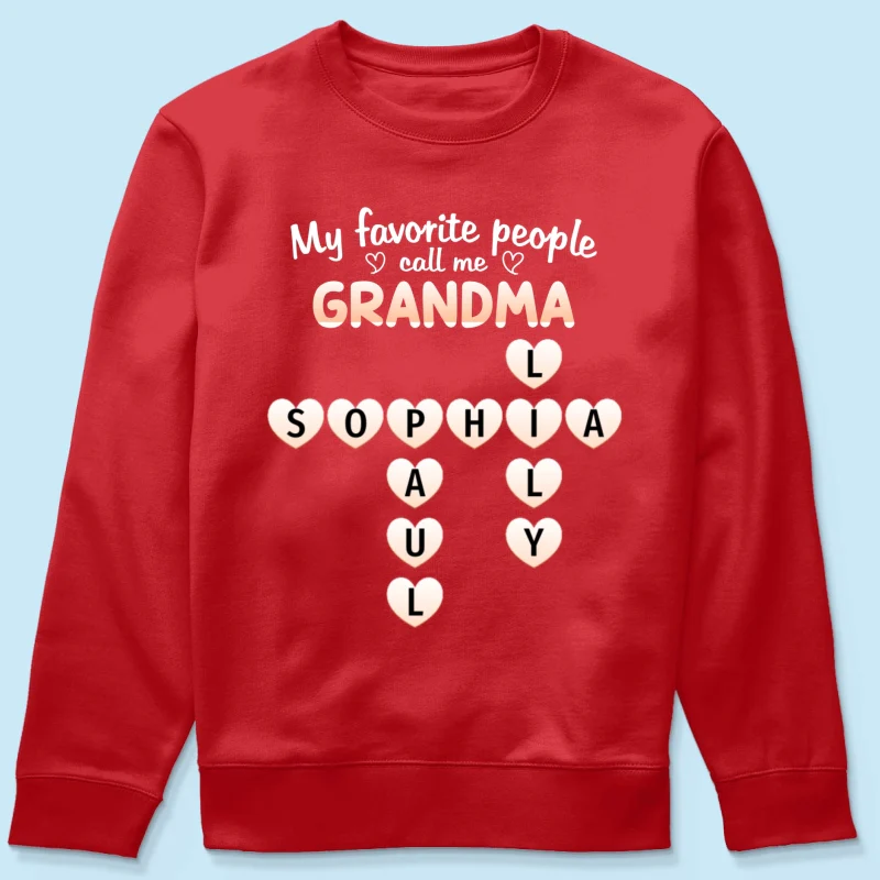 Favorite People Call Me Grandma Crossword Puzzle - Personalized Shirt - Mother's Day Gift For Grandma - Image 24