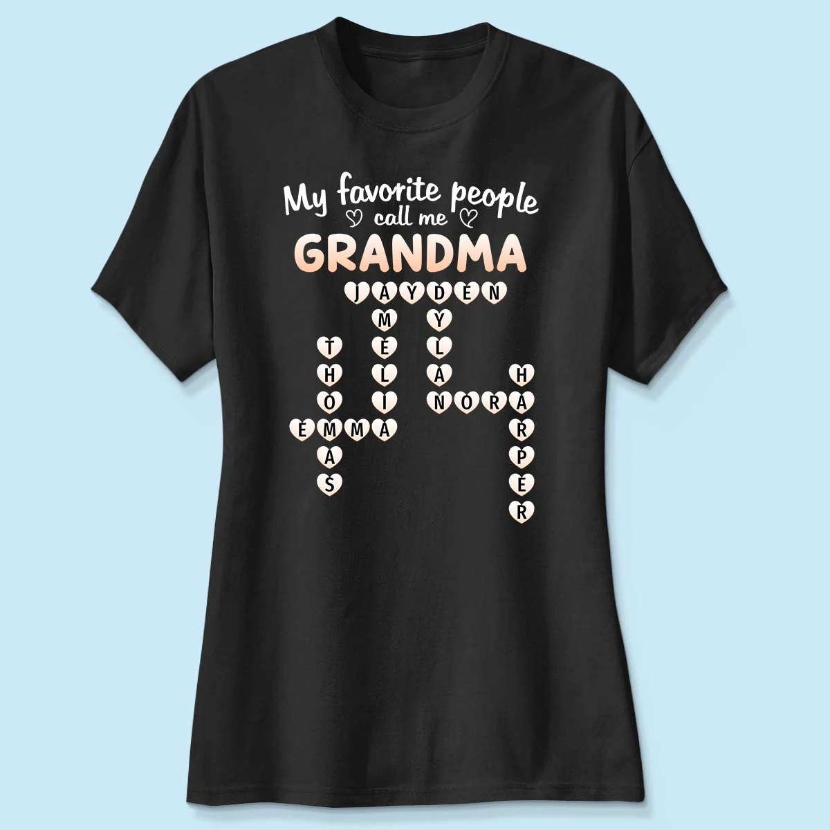 Favorite People Call Me Grandma Crossword Puzzle - Personalized Shirt - Mother's Day Gift For Grandma - Image 6