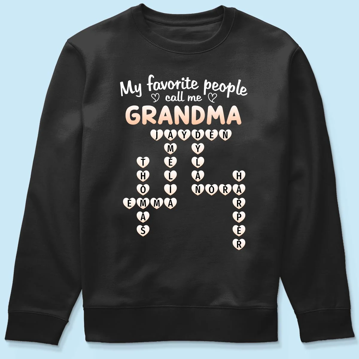 Favorite People Call Me Grandma Crossword Puzzle - Personalized Shirt - Mother's Day Gift For Grandma - Image 8