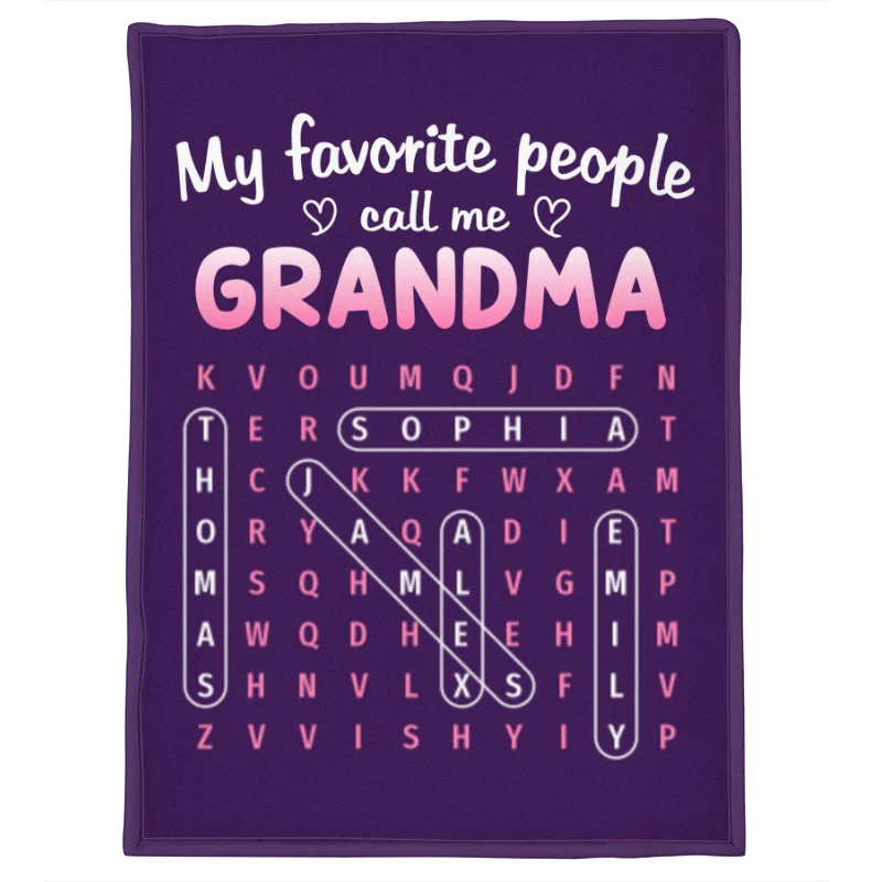 Favorite People Call Me Grandma Word Search Puzzle - Personalized Fleece Blanket - Mother's Day Gift For Grandma - Image 12
