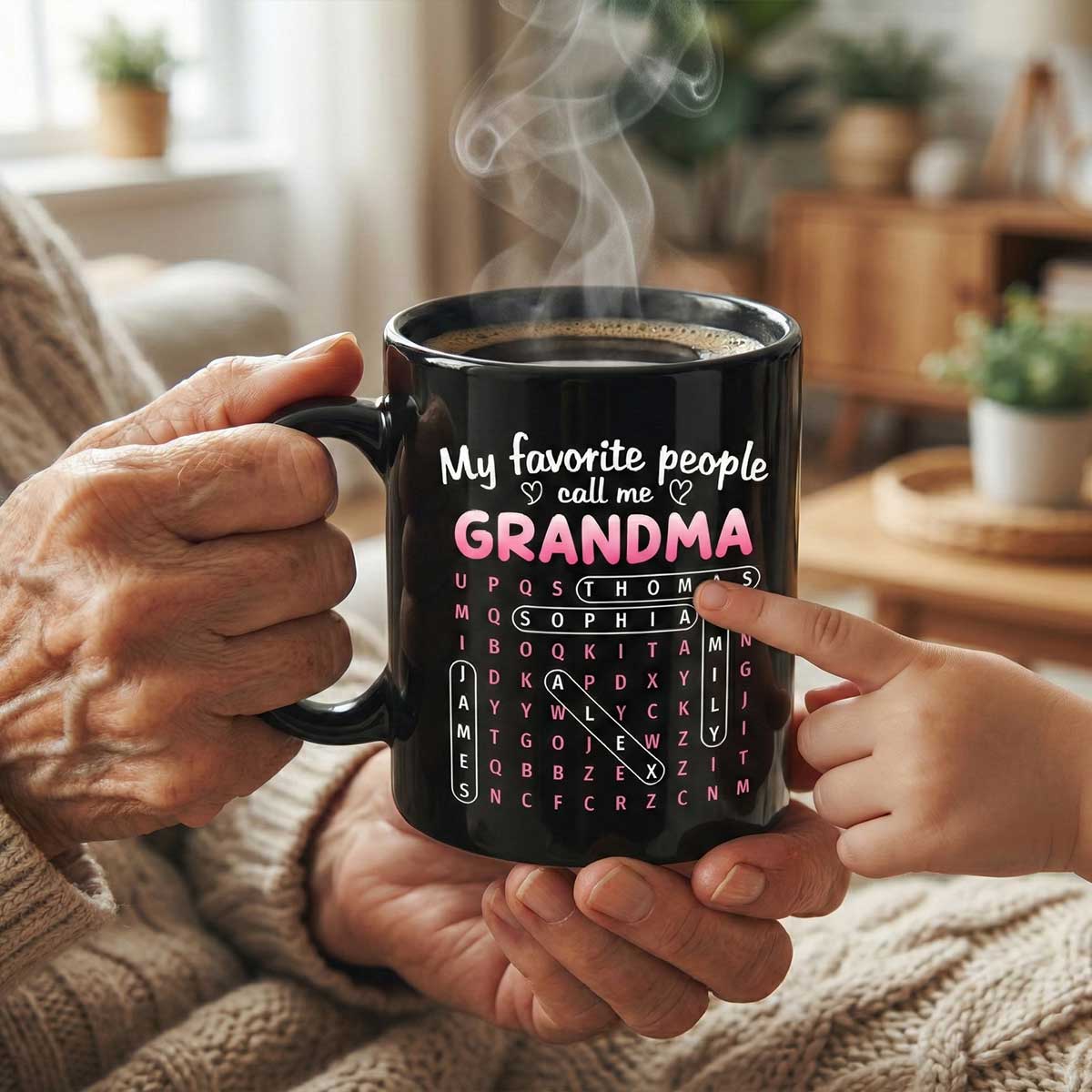Favorite People Call Me Grandma Word Search Puzzle - Personalized Mug - Mother's Day Gift For Grandma - Image 4